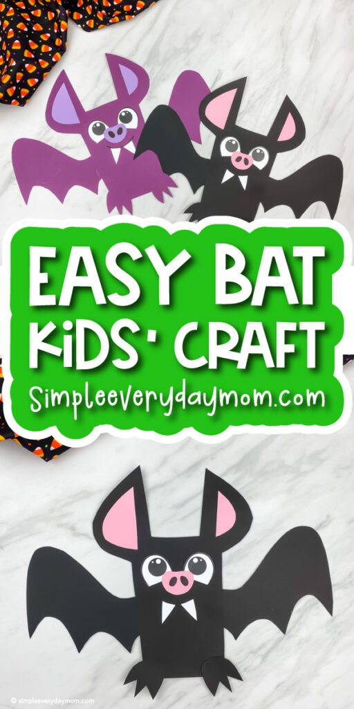 paper bat craft with the words easy bat kids' craft