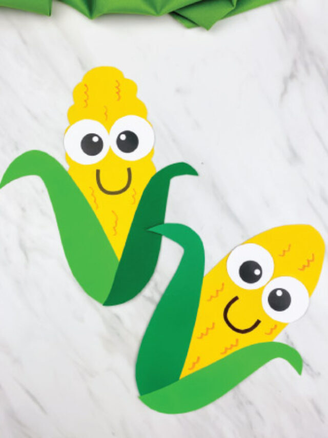 Easy Corn Craft For Preschoolers [Free Template] Story
