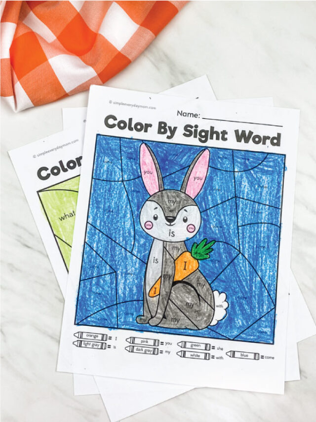 Fall Color By Sight Word Worksheets Story