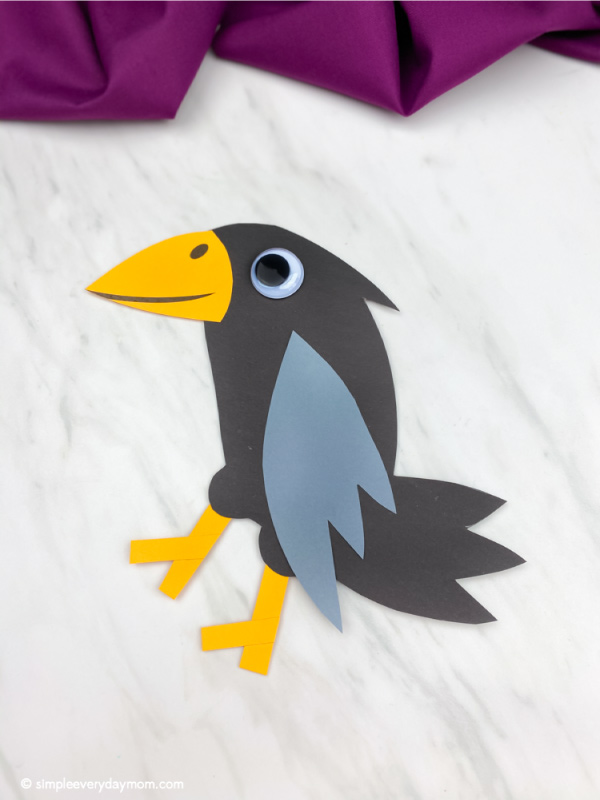 black and gray paper crow craft