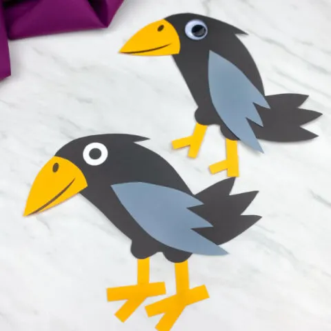 two black paper crow crafts