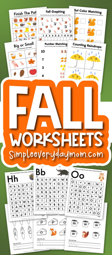 fall printables for kids with the words fall worksheets