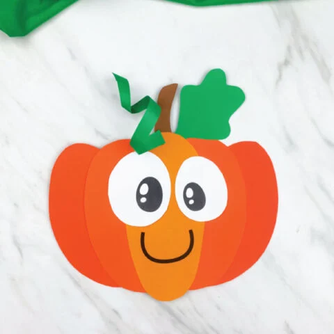 orange paper pumpkin craft for kids