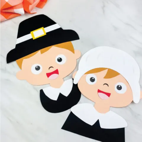 boy and girl pilgrim paper crafts