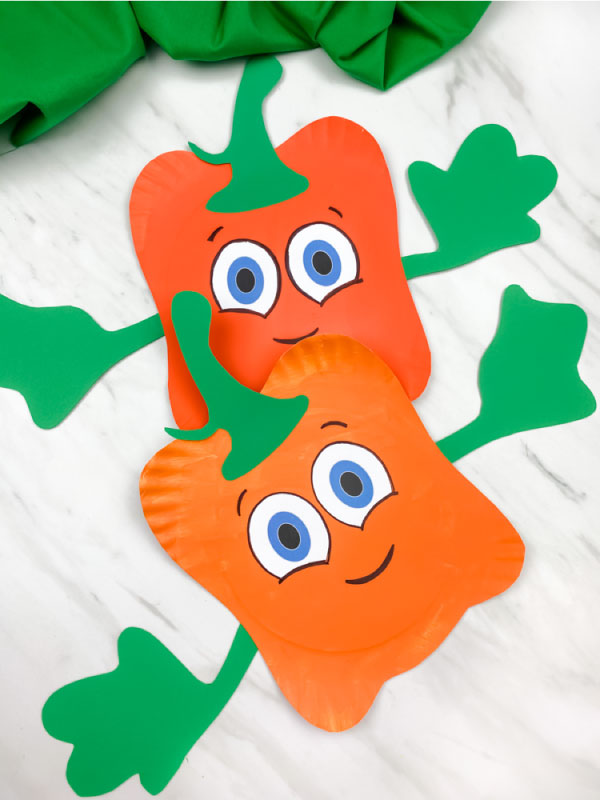 Dark and light orange paper plate Spookley crafts