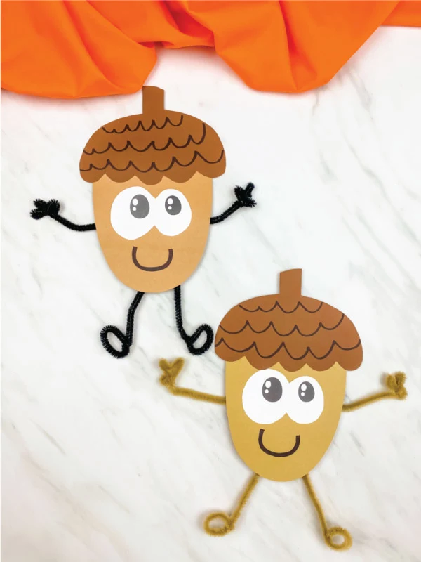 two paper acorn crafts