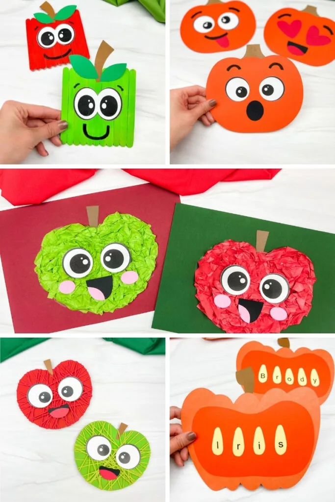 pumpkin and apple craft image collage
