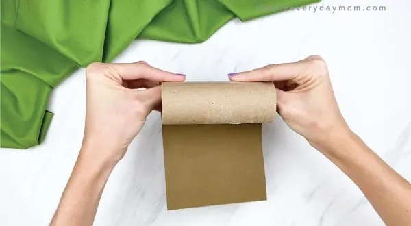hands rolling paper hedgehog around toilet paper roll