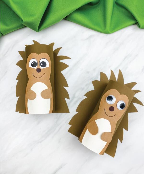 two toilet paper roll hedgehog crafts