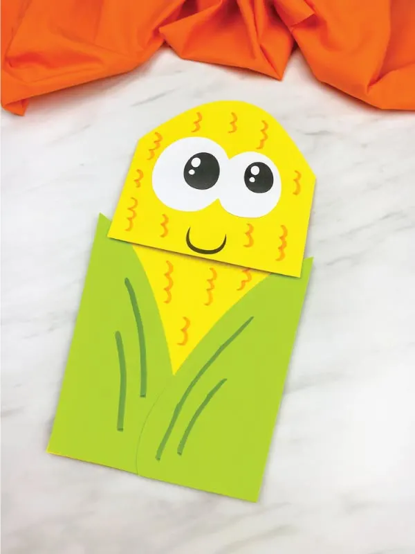 light green paper bag corn craft