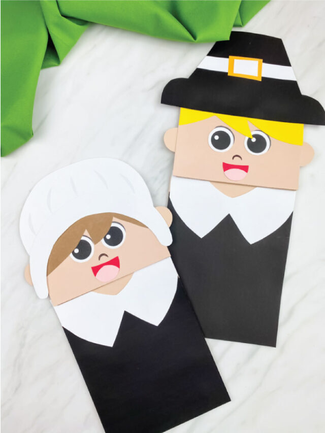 Simple Paper Bag Pilgrim Craft [FREE Template] Story