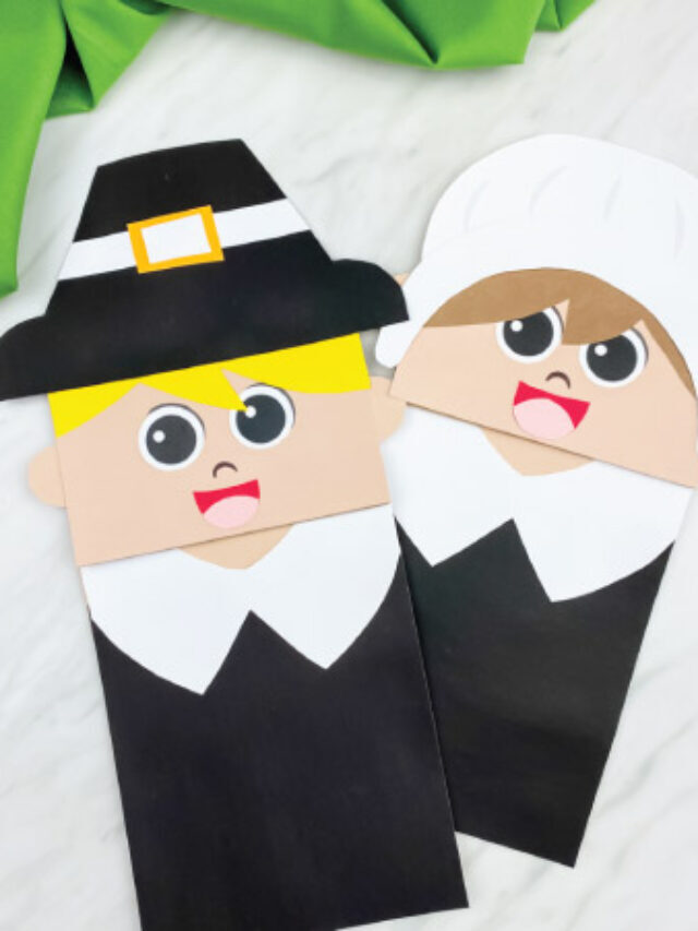 Simple Paper Bag Pilgrim Craft [FREE Template] Story