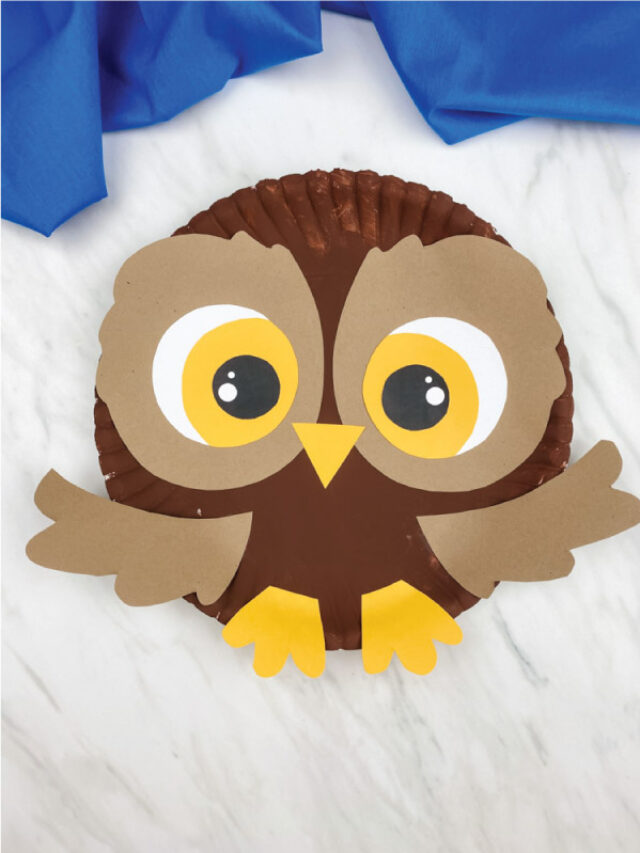 dark brown paper plate owl craft
