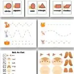 mockup of fall preschool printables with the words fall preschool printables simpleeverydaymom.com at the top