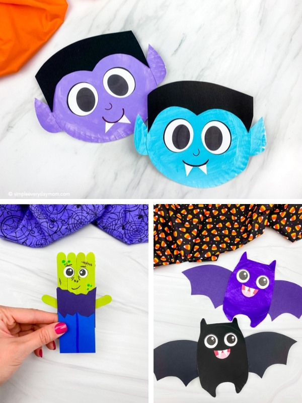 Halloween kids craft image collage