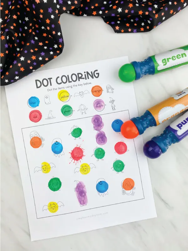 Halloween dot coloring page