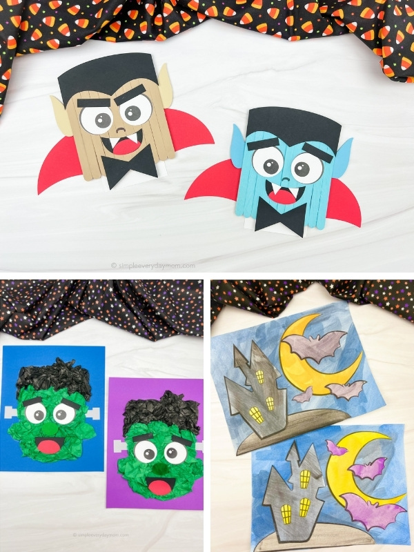 Halloween kids' craft image collage