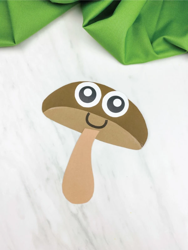 brown paper mushroom craft for kids