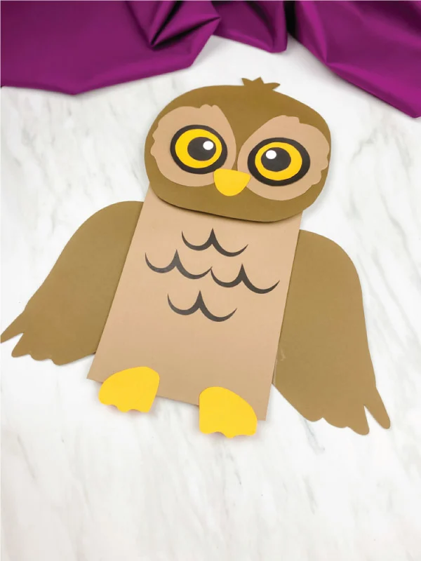 brown paper bag owl craft