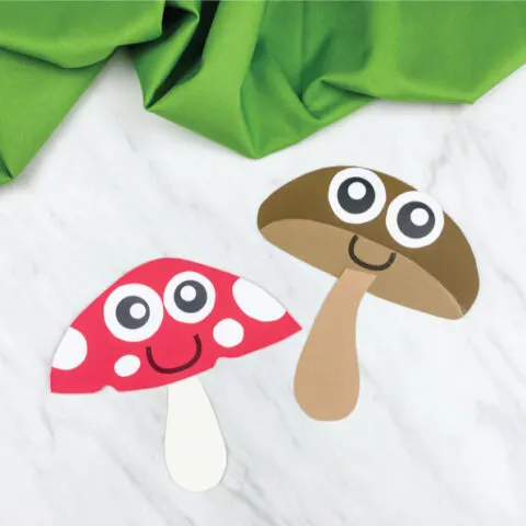 red and brown paper mushroom craft for kids
