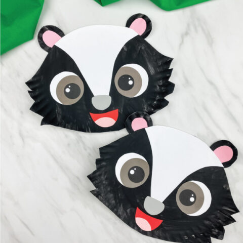 two paper plate skunk crafts