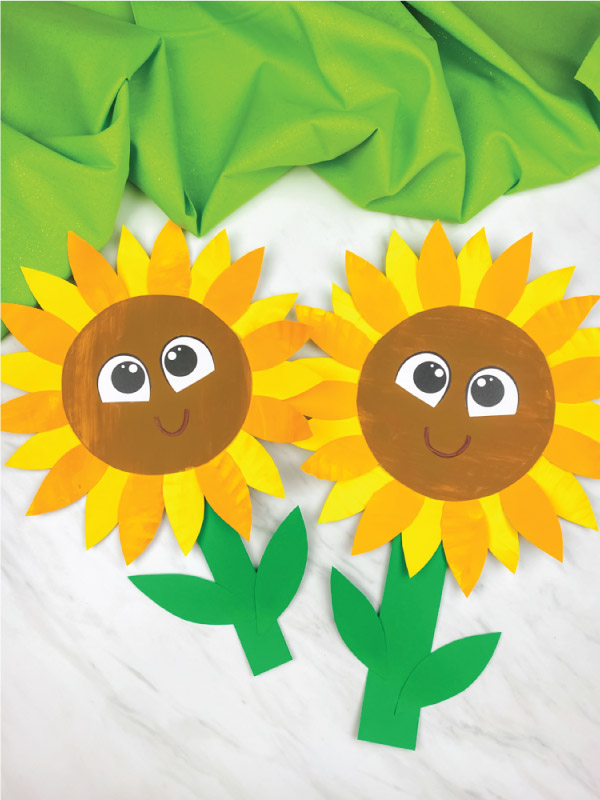 Two paper plate sunflower crafts
