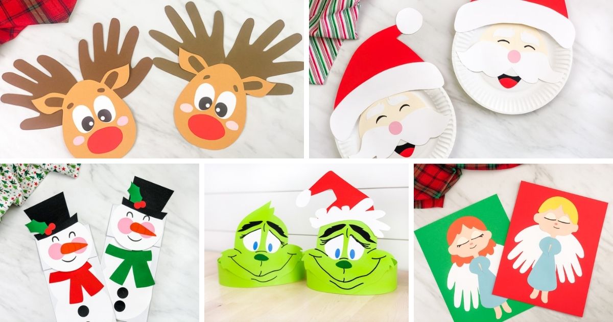 52 Festive Christmas Crafts For Kids [Free Templates]
