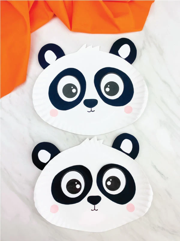 two paper plate panda crafts