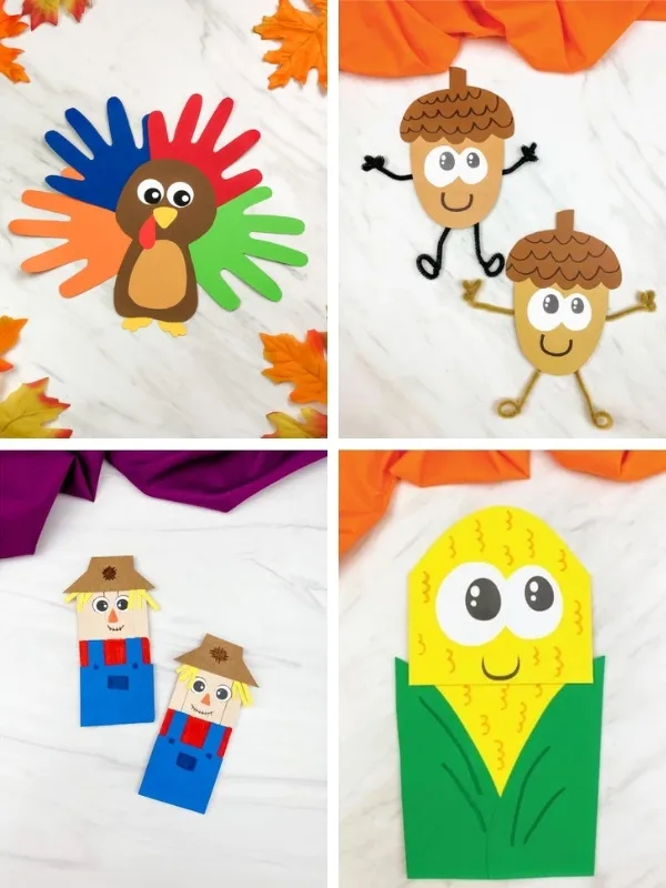 Thanksgiving crafts for kids image collage
