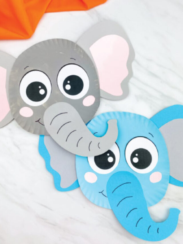Elephant Paper Plate Craft For Kids [Free Template] Story
