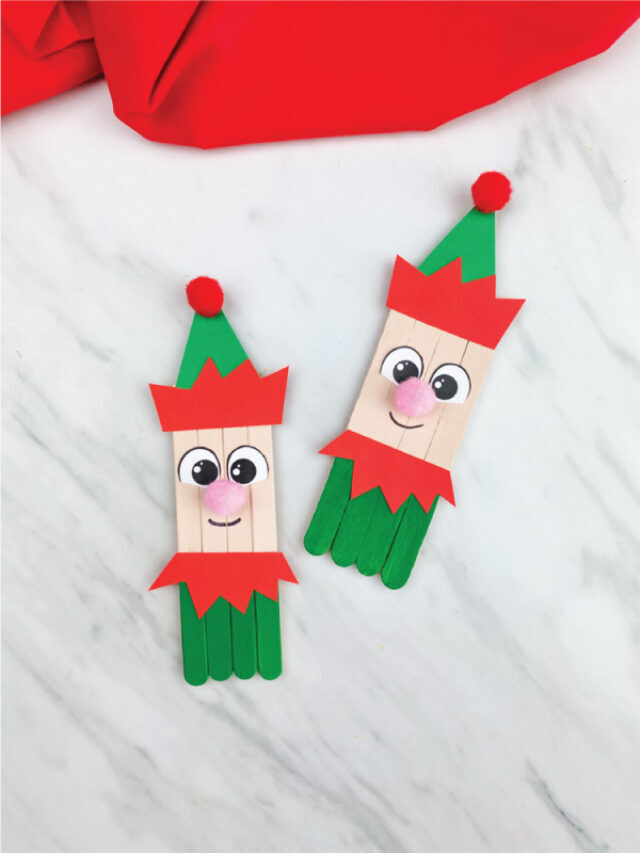 Festive Elf Popsicle Stick Craft [With Template] Story