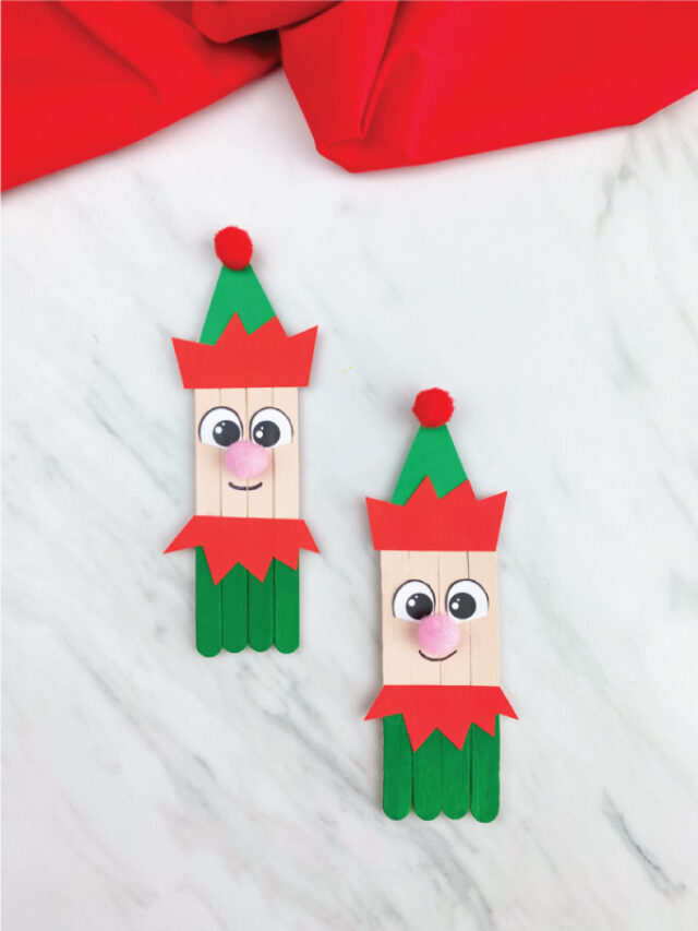 Festive Elf Popsicle Stick Craft [With Template] Story