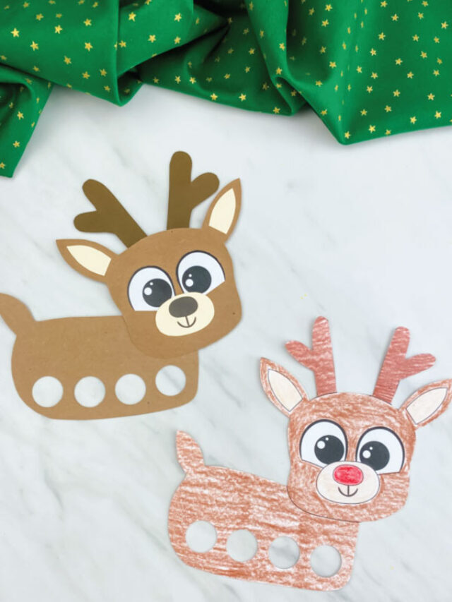 Reindeer Finger Puppet Craft For Kids [FREE Template] Story