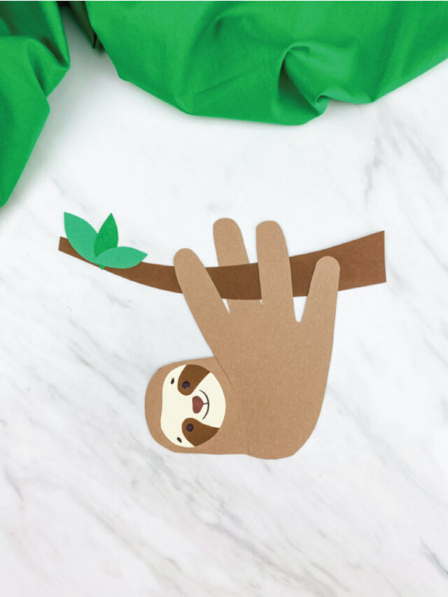 Cute Sloth Handprint Craft [With FREE Template] Story