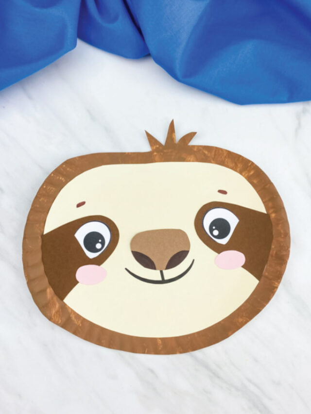 Paper Plate Sloth Craft For Kids With FREE Template Story