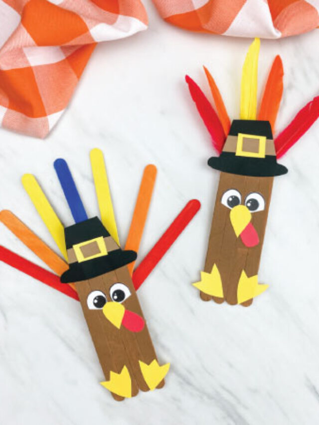 Turkey Popsicle Stick Craft For Kids [With FREE Template] Story