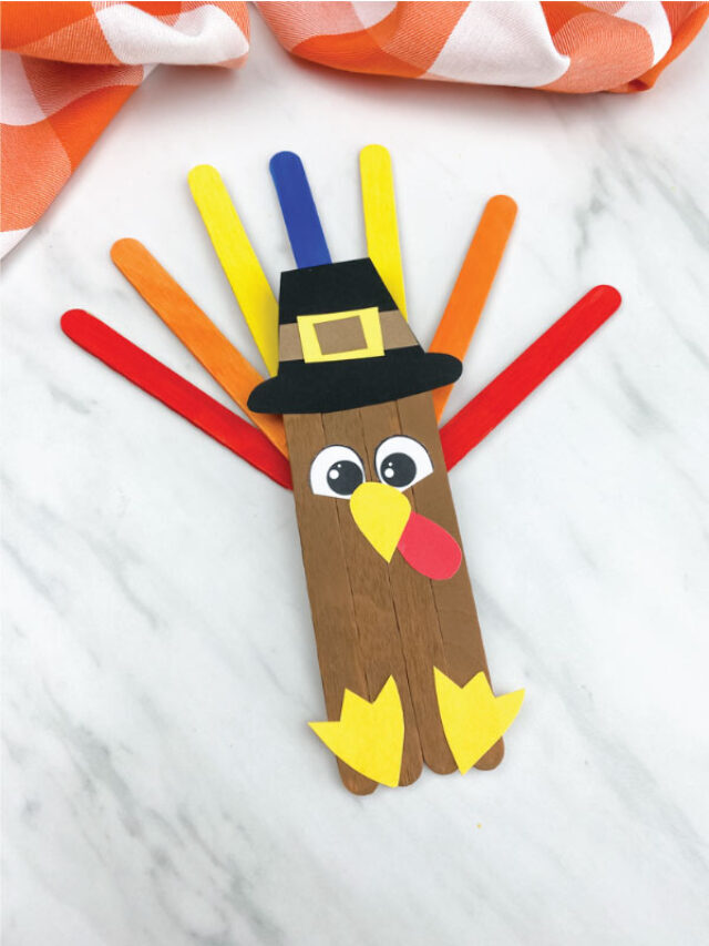 Turkey Popsicle Stick Craft For Kids [With FREE Template] Story