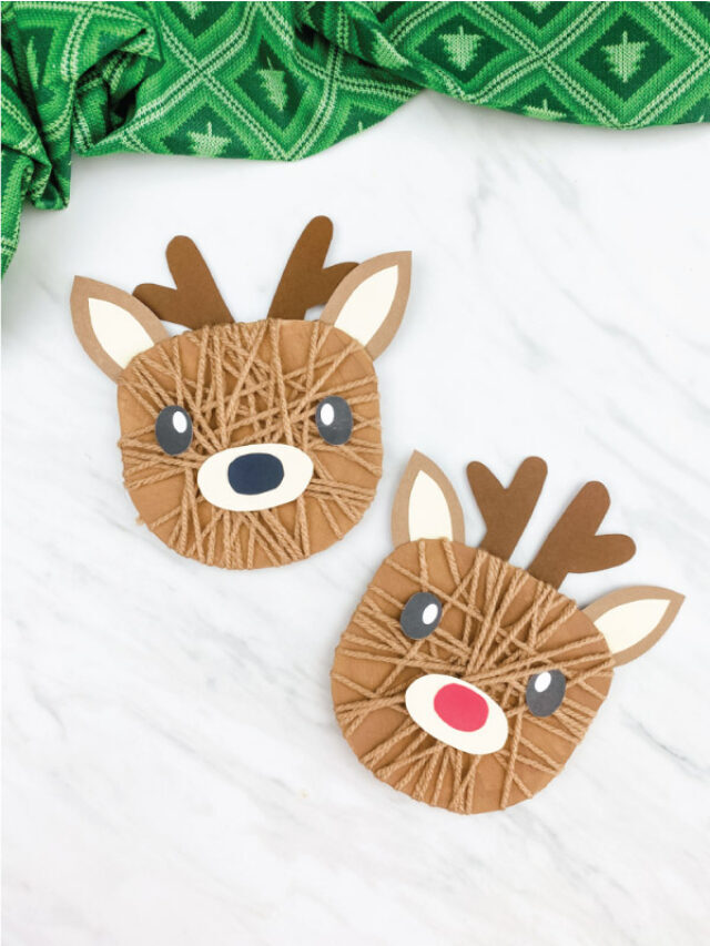 Yarn Wrapped Reindeer Craft For Kids [Free Template] Story