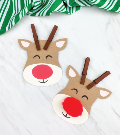 two clothespin reindeer crafts