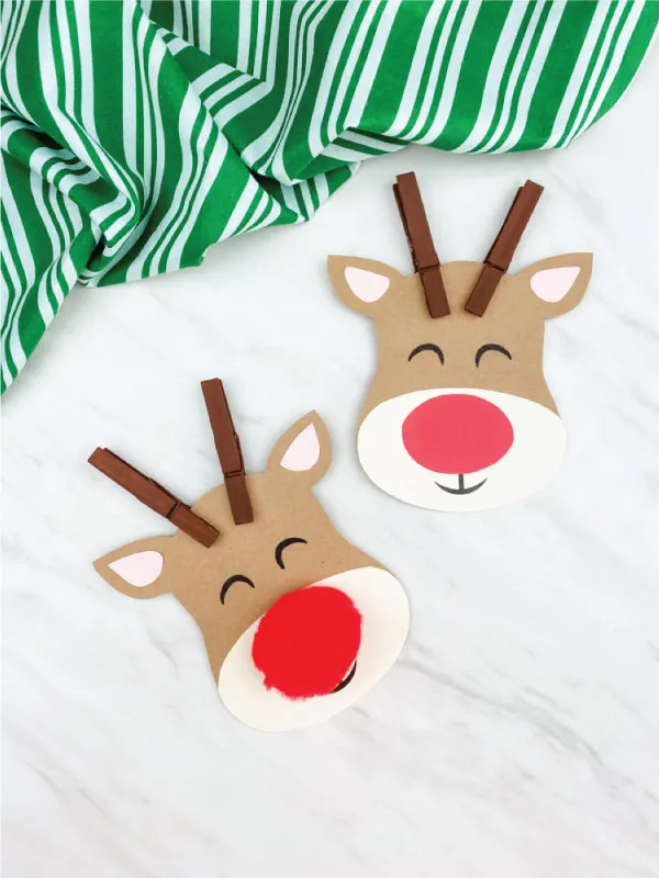 two clothespin reindeer crafts