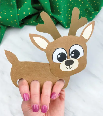 finger puppet reindeer craft with fingers