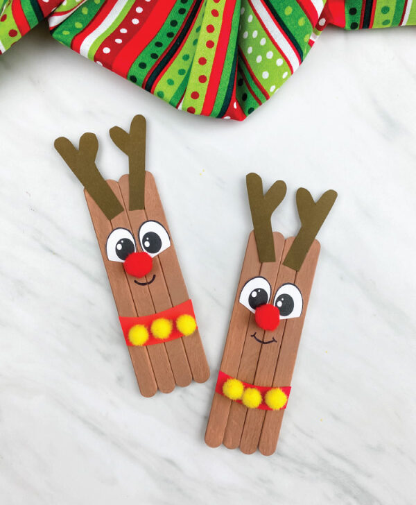 two reindeer popsicle stick crafts