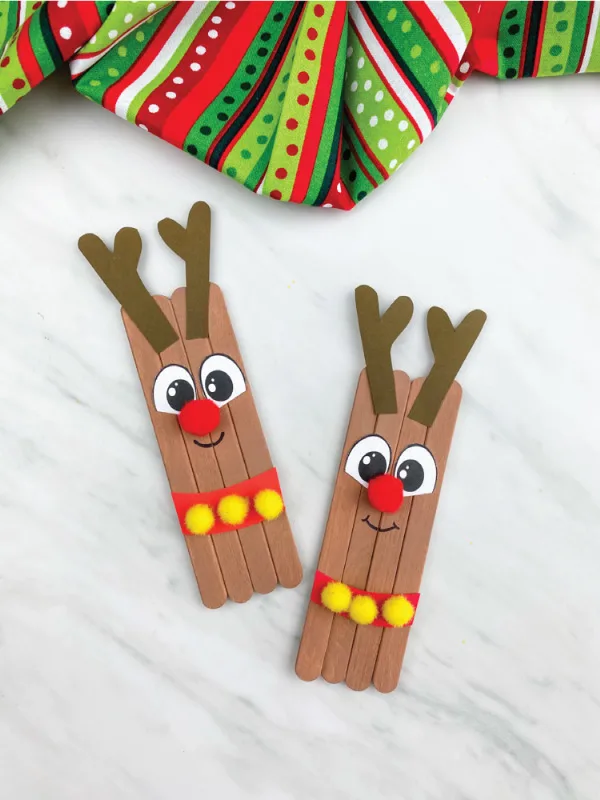 two reindeer popsicle stick crafts