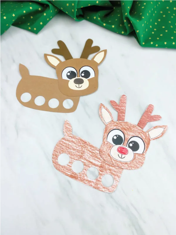 two reindeer finger puppets