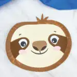 closeup of paper plate sloth craft