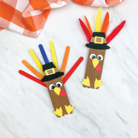 two popsicle stick turkey crafts