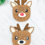 two yarn wrapped reindeer crafts