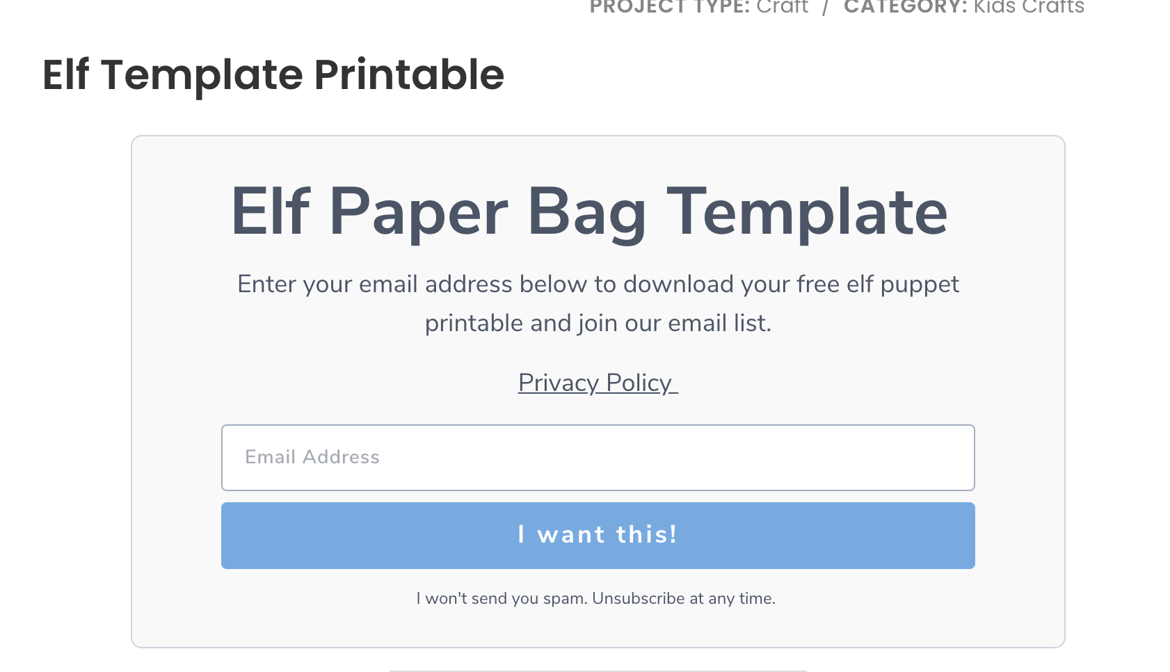 elf template form
