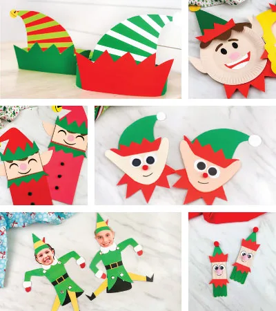 elf crafts for kids image collage