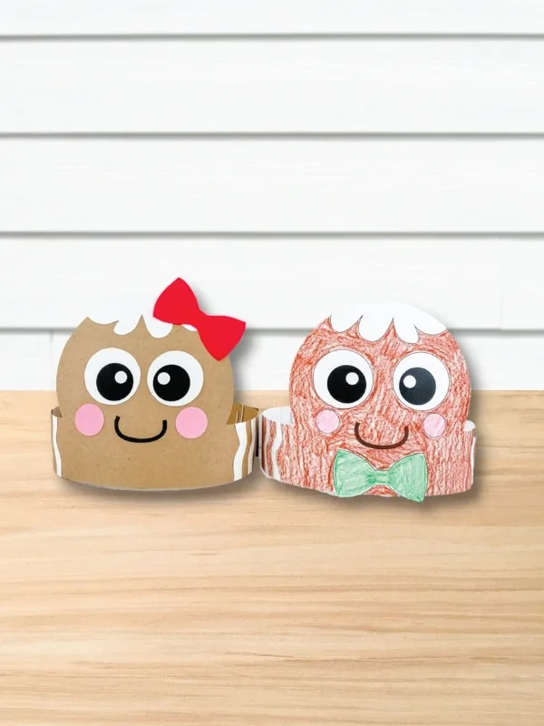 girl and boy gingerbread headband crafts